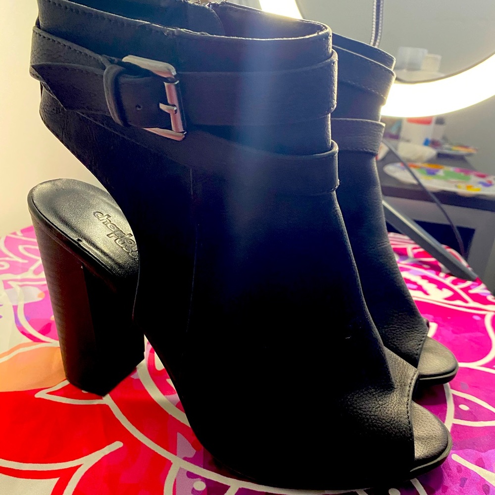 Open toed caged black heels- Slightly worn